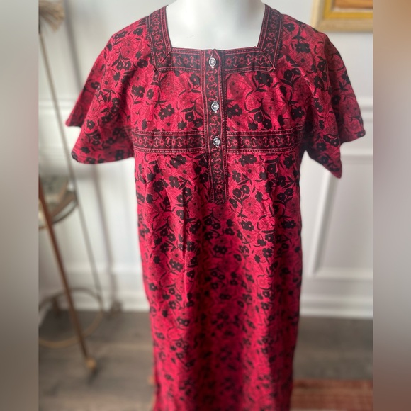 VTG 70’s Floral Folk Midi Dress - Picture 3 of 5